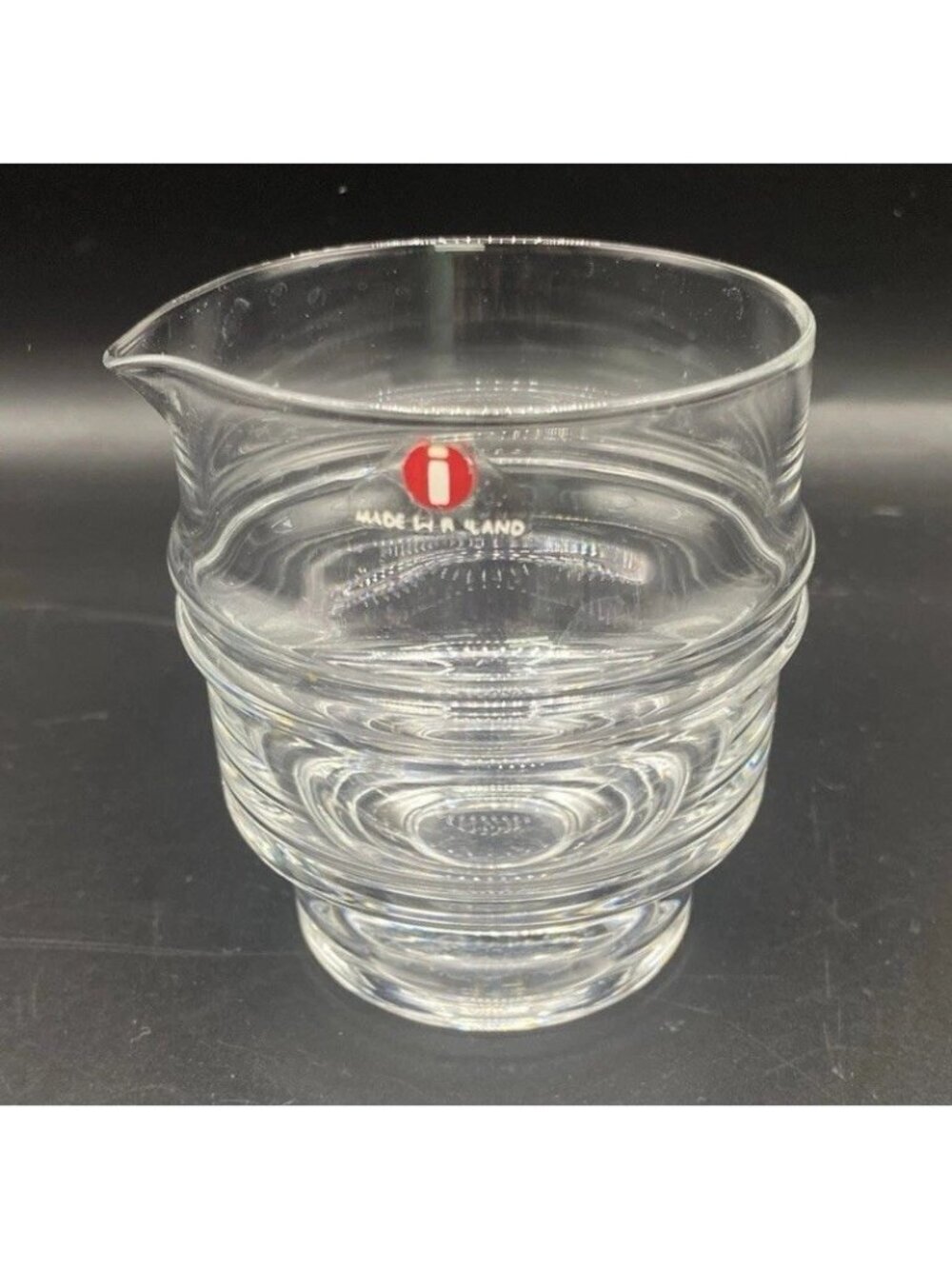 Vintage Iittala Finland Pisaranrengas Ripple Creamer Scandinavian Glass